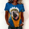 thumbnail image 1 of LEKWK Halloween Shirts for Women Animal Print Short Sleeve Casual Funny Shirts Crewneck Relaxed Fit Lightweight Cute Graphic T-Shirts, 1 of 5