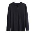 thumbnail image 1 of LEKWK Henley Shirts for Men Long Sleeve V Neck Button Casual Workout T-Shirts Lightweight Cotton Breathable Sports Tops Gym Outdoors Daily Wear, 1 of 2