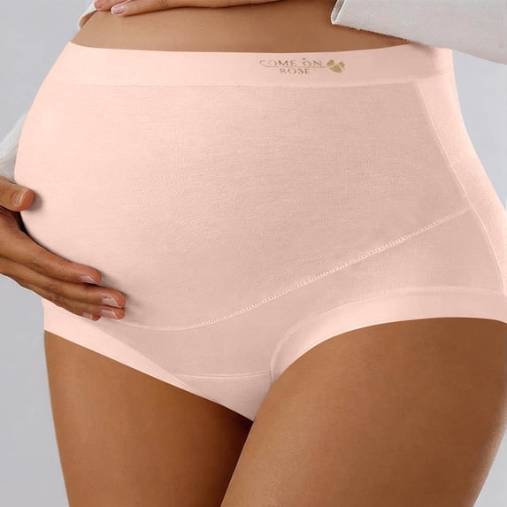 LEKWK High Waisted Maternity Underwear Cotton Full Coverage Seamless Pregnancy Briefs Breathable Soft Comfy Casual Pregnancy Panties Over Bump