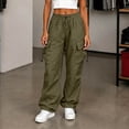 thumbnail image 1 of LEKWK Hiking Pants Women High Waisted Drawstring Baggy Cargo Pants Lightweight Work Pants with Multi-Pockets for Outdoor Travel Golf, 1 of 6