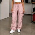 thumbnail image 1 of LEKWK Hiking Pants Women High Waisted Drawstring Baggy Cargo Pants Lightweight Work Pants with Multi-Pockets for Outdoor Travel Golf, 1 of 6
