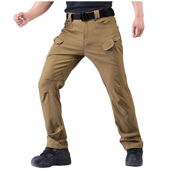 LEKWK Hiking Pants for Men Muscle Fit Pants Durable Stretch Work Trousers Multi-Pockets Design Breathable Outdoor Performance Military Wear