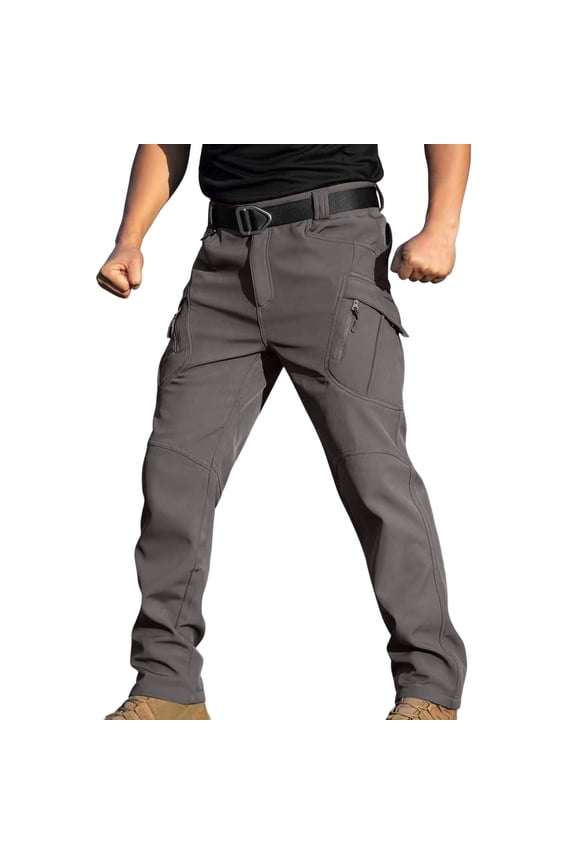 Hiking Pants for Men Slim Fit Softshell Water Resistant Cargo Pants Durable Breathable Outdoor Pants with Secure Multi Pockets Workwear
