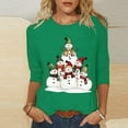 thumbnail image 1 of LEKWK Holiday Womens Tops Merry Chrismas Shirts Xmas Crew Neck 3/4 Sleeve Tshirts Vneck Christmas Shirts for Women Christmas Womens Graphic Shirts, 1 of 5