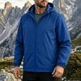thumbnail image 1 of LEKWK Hooded Rain Jackets for Men Windbreaker Waterproof Lightweight Rain Jacket Full Zip Activewear with Side Pockets for Hiking Running Travel Camping Blue L, 1 of 6
