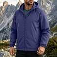 thumbnail image 1 of LEKWK Hooded Rain Jackets for Men Windbreaker Waterproof Lightweight Rain Jacket Full Zip Activewear with Side Pockets for Hiking Running Travel Camping Purple XXL, 1 of 6