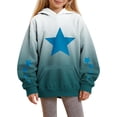 thumbnail image 1 of LEKWK Hoodies for Girls Gradient Print Warm Long Sleeve Hooded Pullover Sweatshirt with Kangaroo Pocket Lightweight Tops Fall Winter Back to School Uniforms Outdoor Size 3-14 Years, 1 of 9