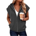 thumbnail image 1 of LEKWK Hoodies for Women Short Sleeve Zip Up Sweatshirts Loose Fit Casual Pullovers Lightweight Drawstring Sweatshirt with Pockets Fall Gym Workout Pullover, 1 of 6