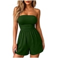 thumbnail image 1 of LEKWK Jumpsuits for Women Shorts Sleeveless Off Shoulder Tube Tops Strapless Loose Solid One Piece Rompers Summer Fashion Boho Beach Vacation Outfits, 1 of 5