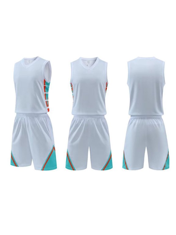 Kids Boys 2 Piece Basketball Uniform Set Sleeveless V Neck Tank Jersey and Shorts Teen Soccer Athletic Outfit Summer Training School Gym Playwear 3-15Y