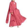 thumbnail image 1 of LEKWK Layered Ruffle Abaya Set for Kids Girls Long Sleeve Maxi Dress Hijab Scarf Islamic Prayer Clothing Modest Muslim Robe Eid Ramadan Outfit, 1 of 9
