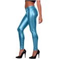 thumbnail image 1 of LEKWK Leather Pants for Women Slim Fit High Waisted Leggings Faux Leather Pants Shiny Metallic Pants for Clubwear Night Out Party Wear Outfits, 1 of 7