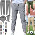 thumbnail image 1 of LEKWK Linen Pants for Boys Back To School Elastic Waist Tapered Jogger Pants Drawstring Ankle Length Casual Cuffed Pants with Pockets Lounge Travel Daily Wear Gray 4 Years, 1 of 3