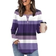 thumbnail image 1 of LEKWK Long Sleeve Shirts for Women V Neck Button Down Plaid Tops Dressy Casual Tunic Blouses Trendy Loose Fit T Shirt Going Out Outfits Streetwear, 1 of 7
