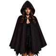 thumbnail image 1 of LEKWK Medieval Hooded Cape Women Velvet Gothic Vampire Costume Witch Cloak Vintage Halloween Renaissance Costume Cosplay Party Fancy Dress, 1 of 7