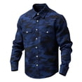 thumbnail image 1 of LEKWK Men's Camo Western Shirt Military Pattern Long Sleeve Button Down Top Cowboy Rodeo Style Hiking Outdoor Blouse, 1 of 3