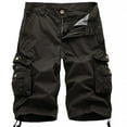 thumbnail image 1 of LEKWK Men's Cargo Shorts Knee Length Utility Shorts with Multi Pockets Button Zip Closure Relaxed Fit Lightweight Outdoor Hiking Travel Summer Shorts Dark Gray L, 1 of 2