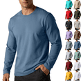 thumbnail image 1 of LEKWK Men's Casual Long Sleeve T-Shirts Crewneck Basic Pullover Tops Classic Fit Lightweight Breathable Athletic Activewear for Fall Workout Gym Wear Dark Blue XXXL, 1 of 8
