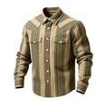 thumbnail image 1 of LEKWK Men's Retro Western Shirt Baroque Floral Print Striped Long Sleeve Button Down Cowboy Top Rodeo Party Festival Costume, 1 of 3