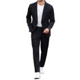 thumbnail image 1 of LEKWK Men's Suits Shawl Lapel 2 Piece Suit Slim Fit Casual Blazer Dress Pants Set Buttons Formal Business Tuxedo Suits Wedding Banquet Daily Street Wear Outfits, 1 of 5