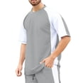 thumbnail image 1 of LEKWK Mens Athletic Shirts Color Block Raglan Sleeve Texture T-Shirts for Men Crew Neck Gym Shirts Soft Quick Dry Breathable Workout Tee Top, 1 of 8