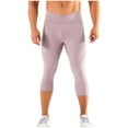 thumbnail image 1 of LEKWK Mens Capri Pants Skinny Fit Cross Waist Design with Side Pockets Workout Pants High Elasticity Breathable Texture Athletic Pants Training, 1 of 4