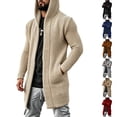 thumbnail image 1 of LEKWK Mens Cardigan Sweater Big and Tall Open Front Hooded Long Sleeve Sweater Knit Slouchy Lightweight Soft Fall Winter Casual Lounge Outerwear, 1 of 6