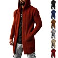 thumbnail image 1 of LEKWK Mens Cardigan Sweater Big and Tall Open Front Hooded Long Sleeve Sweater Knit Slouchy Lightweight Soft Fall Winter Casual Lounge Outerwear, 1 of 6