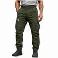 thumbnail image 1 of LEKWK Mens Cargo Joggers Muscle Fit Pants Durable Twill Work Trousers Multi-Pockets Design Breathable Outdoor Training Bottoms Casual Wear, 1 of 8