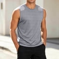 thumbnail image 1 of LEKWK Mens Cooling Shirt Sleeveless Athletic Crewneck Textured Mesh Panel Tank Top Lightweight Breathable Quick Dry Tees Workout Gym Running Tops Gray XXXXXL, 1 of 6