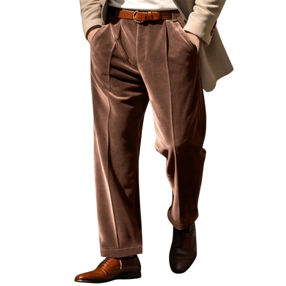 LEKWK Mens Corduroy Pants Regular Fit Soft Corduroy Fabric with Secure Pockets Dress Pants Durable Warm Texture Corduroy Pants Daily Outfits