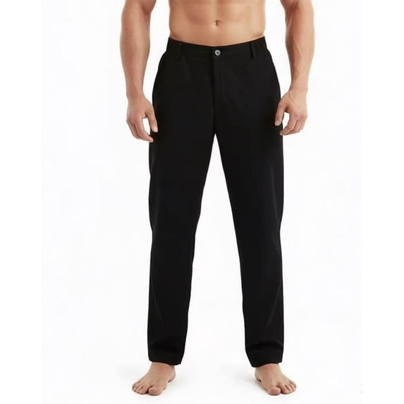 LEKWK Mens Dress Pants Regular Fit Lightweight Comfy Golf Pants Stretch Business Straight Leg Trousers with Pockets Casual Office Performance Slacks