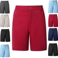 thumbnail image 1 of LEKWK Mens Golf Shorts Flat Front Classic Fit Chino Shorts Elastic Waistband Button Closure Dress Shorts Stretchy Breathable Business Work Outfits, 1 of 8