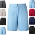 thumbnail image 1 of LEKWK Mens Golf Shorts Flat Front Classic Fit Chino Shorts Elastic Waistband Button Closure Dress Shorts Stretchy Breathable Business Work Outfits, 1 of 7