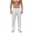 thumbnail image 1 of LEKWK Mens Gym Pants Regular Fit Waffle Knit Texture Drawstring Elastic Waist Sweatpants Breathable Soft Workout Pants Casual Daily Athletic Pants Outfits, 1 of 8