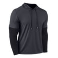 thumbnail image 1 of LEKWK Mens Hoodies Pullover Loose Fit Layered Look Long Sleeve T Shirts Faux Twinset Graphic Sweatshirts Casual Fall Top, 1 of 4