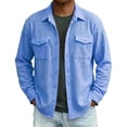 thumbnail image 1 of LEKWK Mens Long Sleeve Shirts Regular Fit Lapel Collar Dress Shirts Cable Knit Texture Pocket Casual Stylish Business Work Party Daily, 1 of 6
