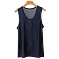 thumbnail image 1 of LEKWK Mens Mesh Tank Top Sleeveless Crewneck See Through Breathable Lightweight Athletic Workout Tees Gym Basketball Training Tops Shirts Navy L, 1 of 5
