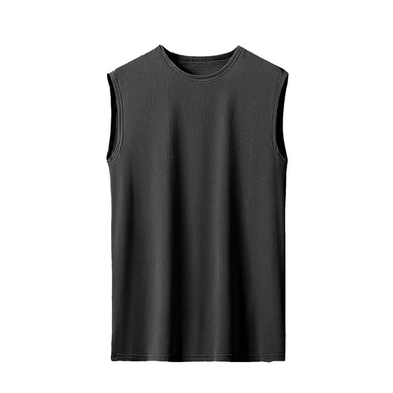 LEKWK Mens Muscle Tank Top Cooling Sleeveless Crewneck Soft Stretch Shirts Lightweight Relaxed Fit Gym Workout Tops Training Layering Summer Casual Shirts Tees Black XXXXXL