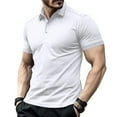 thumbnail image 1 of LEKWK Mens Shirt Short Sleeve Collared Button Athletic Tops Placket Slim Fit Lightweight Soft Casual Golf Work Business Summer Tops White XXL, 1 of 6