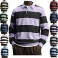 thumbnail image 1 of LEKWK Mens Shirts Long Sleeve Regular Fit Rugby Shirts Collared Casual Shirts Striped Color Block Fall Daily Streetwear Soft, 1 of 4