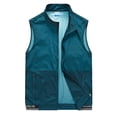 thumbnail image 1 of LEKWK Mens Sleeveless Vest Full Zip Stand Collar Windbreaker Vest Mesh Lined with Zipper Pockets Outdoor Travel Tops Hiking Casual Shirts Blue XXL, 1 of 4
