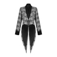 thumbnail image 1 of LEKWK Mens Steampunk Vampire Costume Vintage Victorian Tailcoat Jacket with Floral Rose Print Gothic Suit Outfit for Halloween Cosplay Theme Party Dress Up, 1 of 7