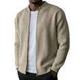 thumbnail image 1 of LEKWK Mens Sweaters Regular Fit Long Sleeve Cardigans Full Zip Ribbed Knit Texture Warm Soft Jacket Casual Business Fall Winter Outwear, 1 of 6