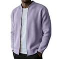 thumbnail image 1 of LEKWK Mens Sweaters Regular Fit Long Sleeve Cardigans Full Zip Ribbed Knit Texture Warm Soft Jacket Casual Business Fall Winter Outwear, 1 of 6