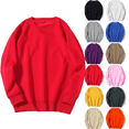 thumbnail image 1 of LEKWK Mens Sweatshirt Long Sleeve Crewneck Oversized Pullover Loose Fit Soft Trendy Holiday Casual Basic Tops Streetwear Daily Wear Red L, 1 of 5
