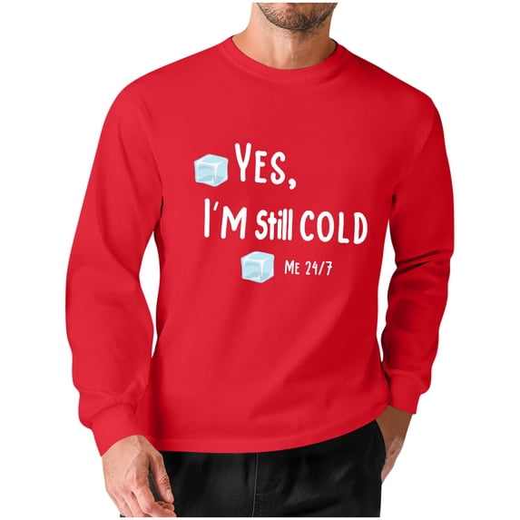 LEKWK Mens Sweatshirts Crewneck Relaxed Fit Long Sleeve Sweatshirts Long Sleeve Shirts Funny Ice Graphic Comfortable Warm Shirts Casual