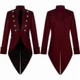 thumbnail image 1 of LEKWK Mens Tailcoat Gothic Steampunk Costume Vintage Victorian Jacket Medieval Vampire Classic Cosplay Festival Themed Party Halloween Costume, 1 of 7