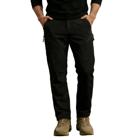 LEKWK Mens Waterproof Pants Slim Fit Zipper Pocket Detail Cargo Pants Water Resistant Fabric Hiking Pants Durable Outdoor Training Athletic Wear Outfits