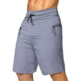 thumbnail image 1 of LEKWK Mens Workout Shorts Slim Fit Quick-Dry Zipper Pockets Gym Shorts Athletic Training Workout Shorts Lightweight Performance Running Clothing, 1 of 3